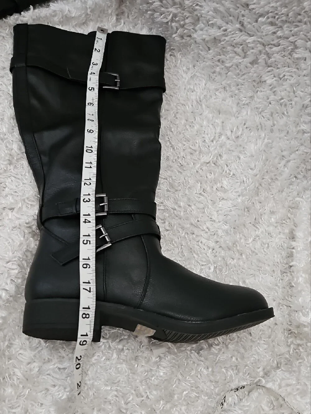 Journee Collection Black Over-the-Knee Wide Calf Buckle Riding Boots